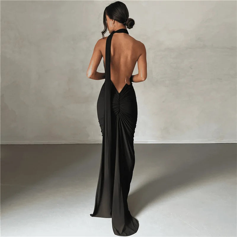 Vestido Longo Drapeado Um Ombro Só Rosa