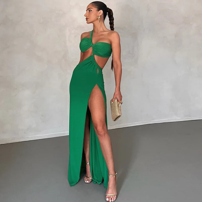 Vestido Longo Assimétrico Um Ombro Só Preto