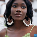 Brinco Artesanal Redondo Com Conchas