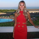 Vestido Curto Com Recortes Assimétricos Gola Halter Branco