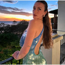 Vestido Curto Lantejoulas Bicolor