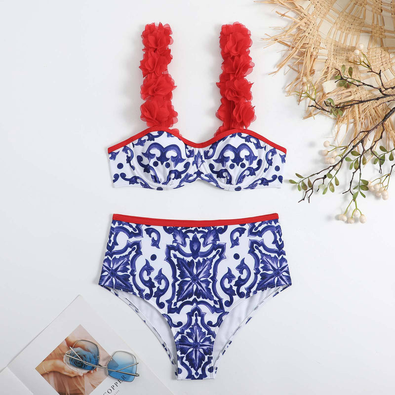 Conjunto Biquíni + Pareô Estampa Grega