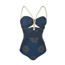 Conjunto 2 Peças Biquíni e Saia Estampa Solar Azul Marinho