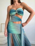 Vestido Longo Tomara Que Caia Tie-Dye Azul