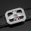 Cinto Couro Eco Fivela Abelha Fashion