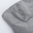 Vestido Curto Tomara Que Caia Com Brilho Cinza Escuro