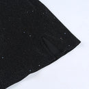 Vestido Curto Em Lurex Brilhoso Com Fenda