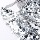 Vestido Curto Manga Longa Bordado De Lantejoulas