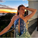 Vestido Curto Lantejoulas Bicolor