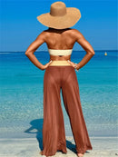 Conjunto 3 Peças Biquíni e Calça Em Tule Preto