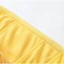 Vestido Longo Tomara Que Caia Com Fenda Drapeado Amarelo