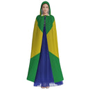Capa Longa Com Capuz Da Bandeira Nacional Do Brasil
