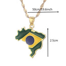Corrente Dourada De Aço Inoxidável Com Pingente Do Mapa Do Brasil