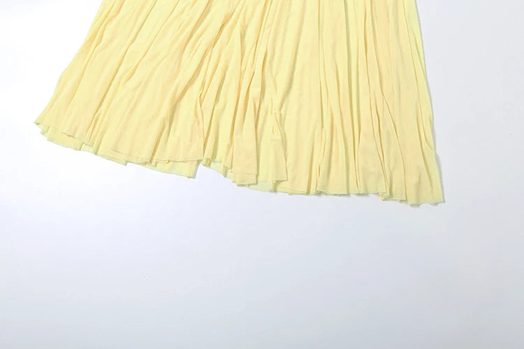 Vestido Longo Tomara Que Caia Sobreposto Em Chiffon Amarelo
