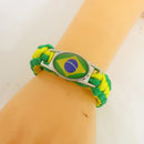 Pulseira Artesanal Unissex Personalizada Com O Tema Do Brasil