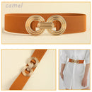 Cinto Elástico Fivela Geométrica Dourada