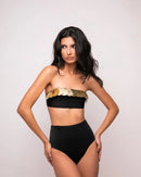 Biquíni Tomara Que Caia Hot Pants Com Lantejoula Dourada