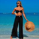 Conjunto 3 Peças Biquíni e Calça Em Tule Preto