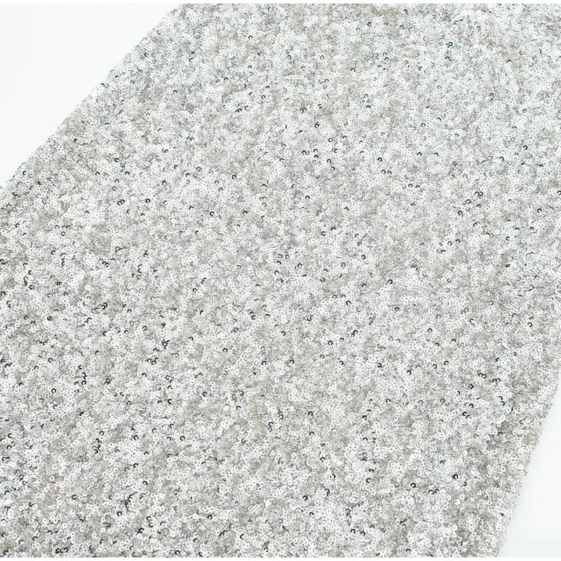 Vestido Midi De Paetês Alça Fina Prata