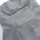 Vestido Curto Tomara Que Caia Com Brilho Cinza Escuro