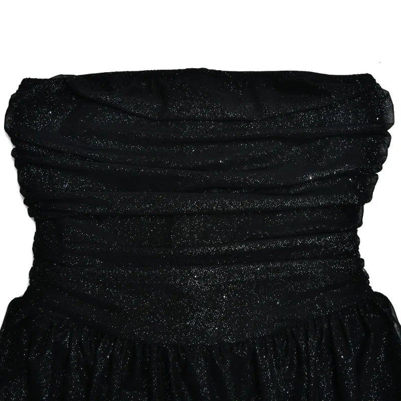 Vestido Curto Tomara Que Caia Em Lurex Brilhoso Bege