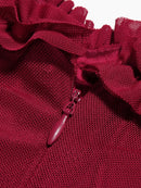 Vestido Longo Assimétrico Em Tule Com Fenda Vinho