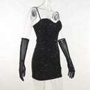 Vestido Curto Em Lurex Brilhoso Com Fenda