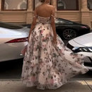 Vestido Longo Rodado Estilo Corset Estampa Floral