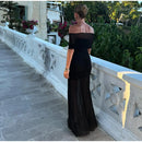 Vestido Longo Ombro a Ombro Off White Elegant