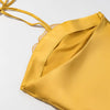 Vestido Longo Em Cetim Com Amarração No Pescoço Amarelo