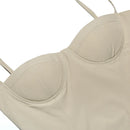 Vestido Rodado Alça Fina Plissado Bege