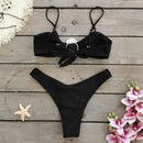 Conjunto 3 Peças Biquíni e Saia Com Fivela Branco