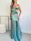 Vestido Longo Tomara Que Caia Tie-Dye Azul