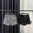 Shorts Curto Paetê Com Zíper