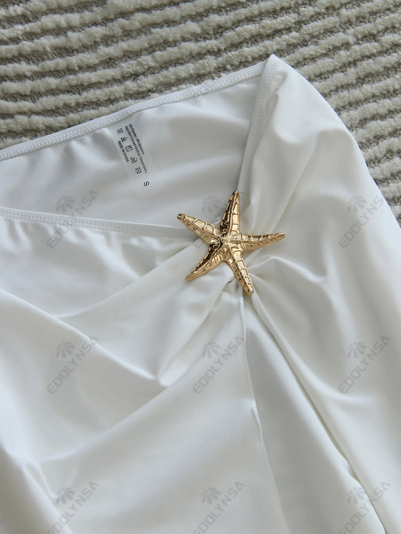 Conjunto 2 Peças Maiô e Saia Estrela Do Mar Preto