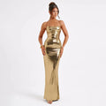 Vestido Max Longo Metalizado