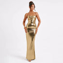 Vestido Max Longo Metalizado