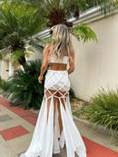 Conjunto 2 Peças Top e Short-Saia Branco