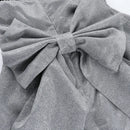 Vestido Curto Tomara Que Caia Com Brilho Cinza Escuro