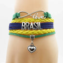 Pulseira Artesanal Unissex Personalizada Com O Tema Do Brasil