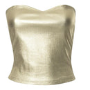 Blusa Curta Tomara Que Caia Metalizada Dourado