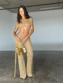 Conjunto 2 Peças Todo em Paetês Dourado Maria Brazil