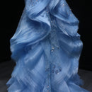 Vestido Longo Estilo Sereia Com Cauda E Babados Deslumbrante
