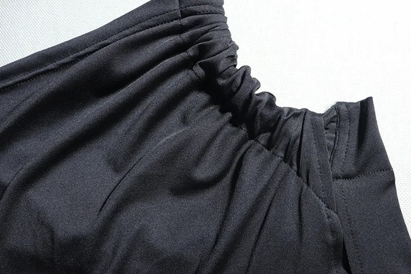 Vestido Longo Assimétrico Um Ombro Só Preto