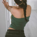 Top Cropped Tomara Que Caia Verde Estampa Brasil