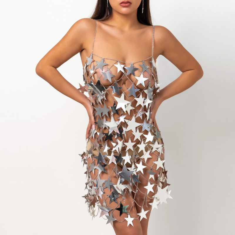 Vestido De Lantejoulas Super Star