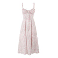 Vestido Midi Alça Fina Decote Coração Estampa Floral