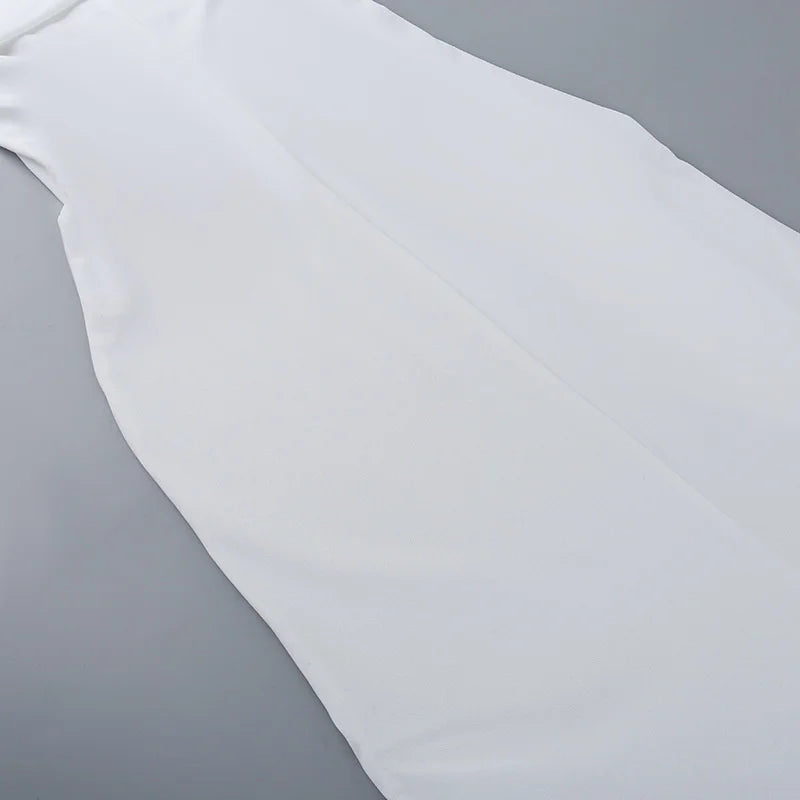 Vestido Ombro A Ombro Com Fenda Branco