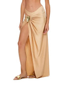 Conjunto 3 Peças Biquíni e Saia Com Fivela Branco