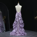 Vestido Longo Estilo Sereia Com Cauda E Babados Deslumbrante